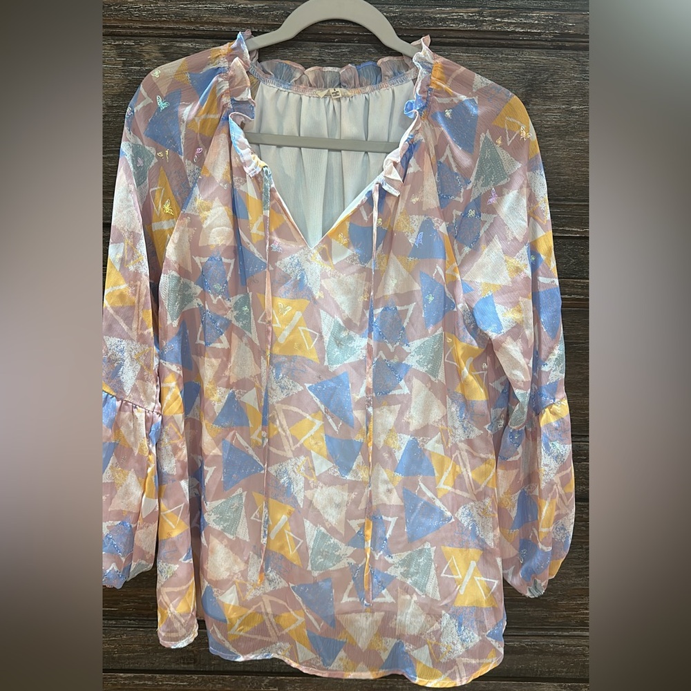 JODIFL Pastel Geometric Blouse